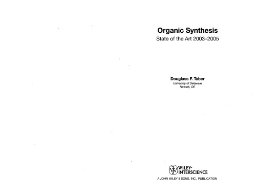 Organic Synthesis State Of The Art 20032005 Taberdf