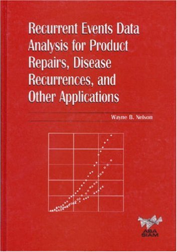 Recurrent Events Data Analysis For Product Repairs Disease Recurrences And Other Applications Wayne B Nelson