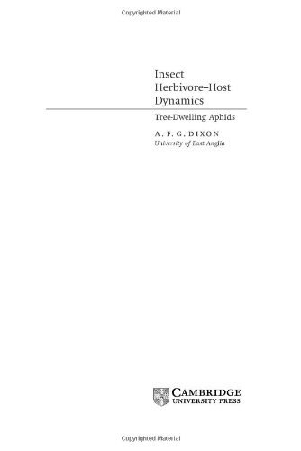 Insect Herbivorehost Dynamics Treedwelling Aphids A F G Dixon