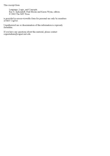 Language Logic And Concepts Jackendoff Et Al Eds