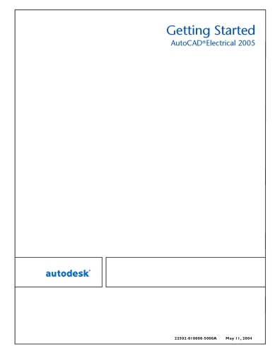 Getting Started Autocad Electrical 2005 Electrical Manual
