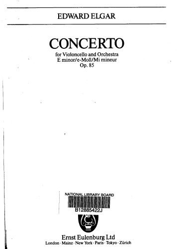 Concerto For Violoncello And Orchestra Emoll Op85 Edward Cop Clarke