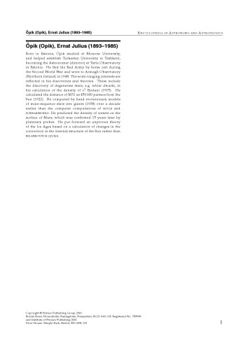 Encyclopedia Of Astronomy Astrophysics