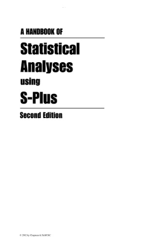 A Handbook Of Statystical Analysis With Using Splus 2nd Edition Everitt