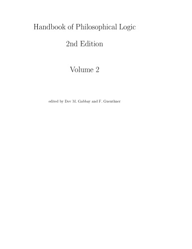 Handbook Of Philosophical Logic Vol 2 2nd Edition Dov M Gabbay