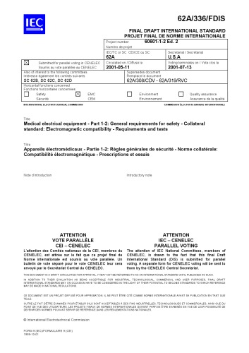 Iec 6060112 Medical Electrical Equipment Emc Emi English Iec Tcsc 62a