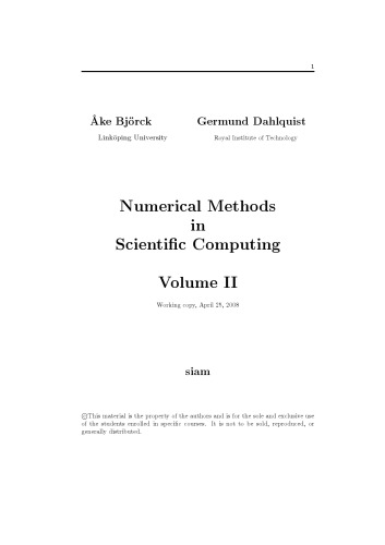 Numerical Methods In Scientific Computing Ake Bjorck Germund Dahlquist