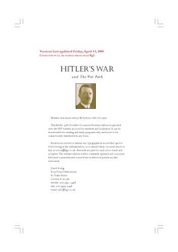 Hitlers War And The War Path First Edition First Printing David Irving