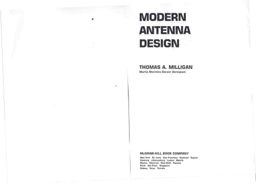 Modern Antenna Design Thomas A Milligan
