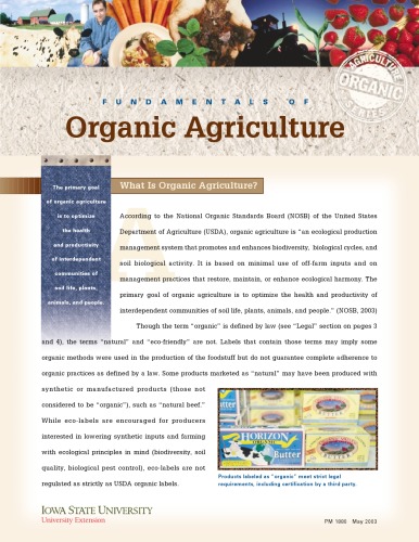 Organic Fundamentals Of Organic Agriculture