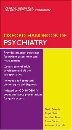 Oxford Handbook Of Psychiatry 1st Edition David Semple Roger Smyth