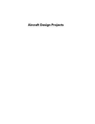 Aircraft Design Projects For Engineering Students Lloyd R Jenkinson