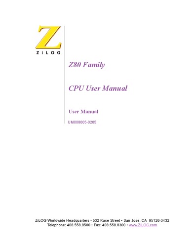 Z80 Family Cpu User Manual