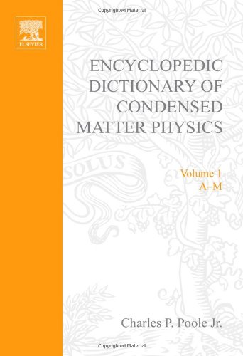 Encyclopedic Dictionary Of Condensed Matter Physics 1st Ed Charles P