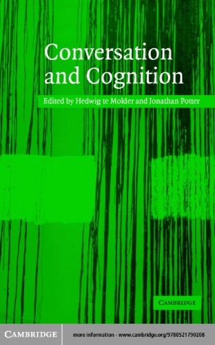 Conversation And Cognition 1st Edition Hedwig Te Molder Jonathan Potter