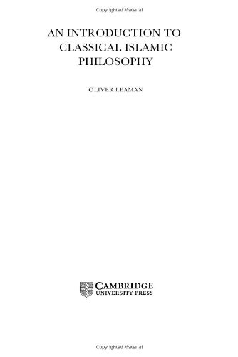 An Introduction To Classical Islamic Philosophy 2nd Ed Oliver Leaman