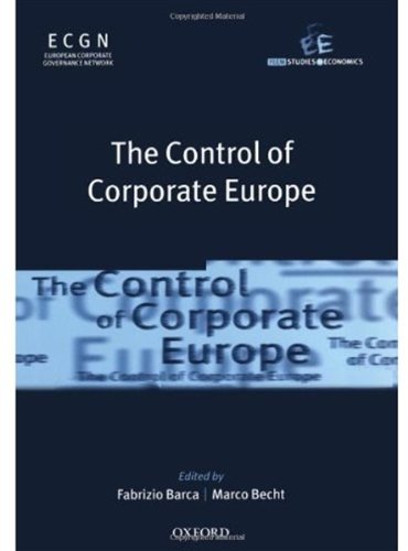 The Control Of Corporate Europe Fabrizio Barca Marco Becht