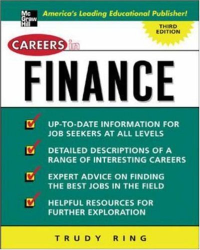 Careers In Finance 3rd Ed Trudy Ring