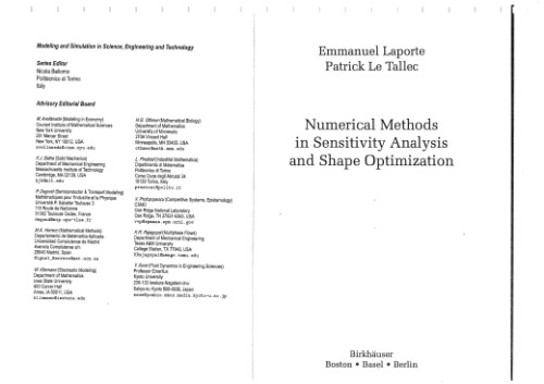 Numerical Methods In Sensitivity Analysis And Shape Optimization Volker Stalmann