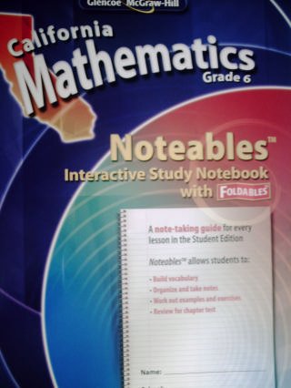 California Mathematics Grade 6 Noteables California Mathematics Grade 6 Glencoe Mcgrawhill