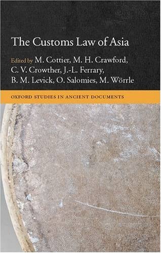 The Customs Law Of Asia Michel Cottier Mireille Corbier