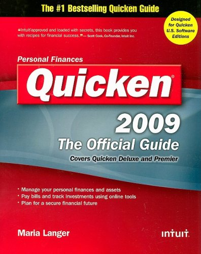 Quicken 2009 The Official Guide 1st Edition Maria Langer
