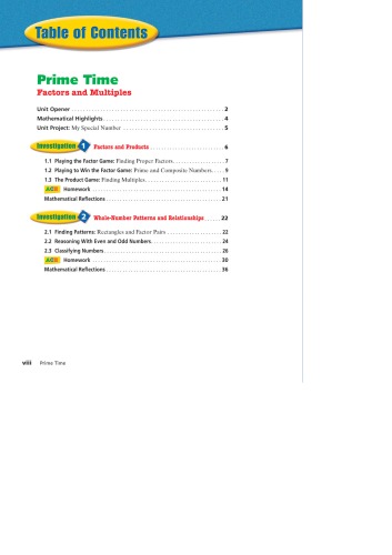 Connected Mathematics 2 Prime Time Factors And Multiples