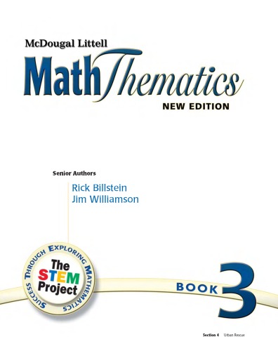Math Thematics Book 3 Grade 8 Mcdougal Littell Maththematics Rick Billstein