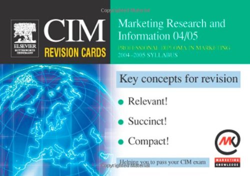 Cim Revision Cards Marketing Research And Information 0405 Marketing Knowledge
