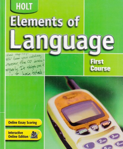 Holt Elements Of Language First Course 1st Renee Hobbs Irwin