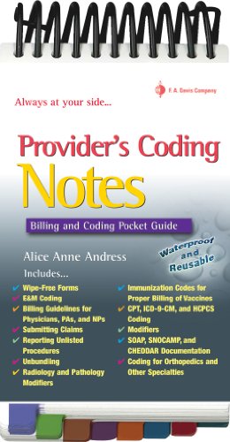 Providers Coding Notes Billiing And Coding Pocket Guide 1st Alice Ann Andress