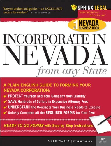Incorporate In Nevada From Any State 2nd Edition Mark Warda