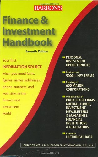 Barrons Finance And Investment Handbook 7th Edition John Downes
