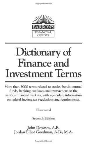 Dictionary Of Finance And Investment Terms 7th John Downes Jordan Elliot Goodman