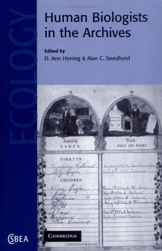 Human Biologists In The Archives Demography Health Nutrition And Genetics In Historical Populations D Ann Herring