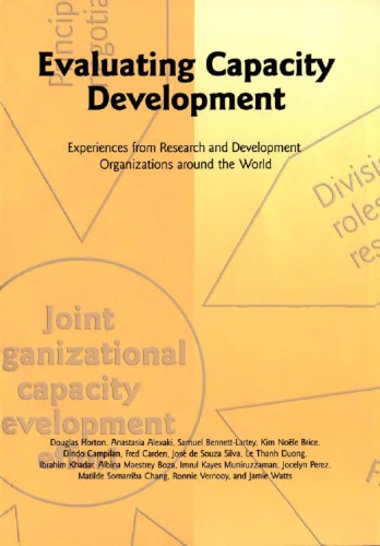 Evaluating Capacity Development Experiences From Research And Development Organizations Around The World D Horton