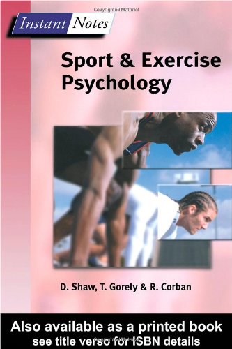 Lincoln Sports And Exercise Science Degree Pack Bios Instant Notes In Sport And Exercise Psychology 1st Edition Dave Shaw