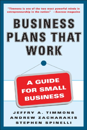 Business Plans That Work A Guide For Small Business Spinelli