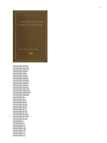 History Of Woman Suffrage Volume Iii Stanton Elizabeth Cadyanthony