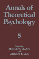 Annals Of Theoretical Psychology Arthur W Staats Leendert Mos
