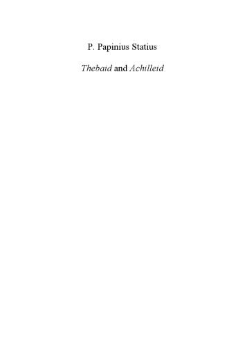 Thebais Et Achilleis 2 Statius Publius Papiniushall John Barrieritchie