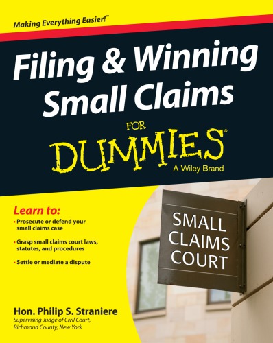 Filing Winning Small Claims For Dummies Straniere Philip S