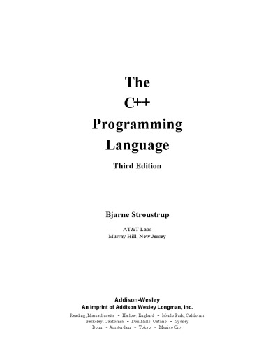 Thecprogramming Language 3 Ed 16 Printing Stroustrup Bjarne