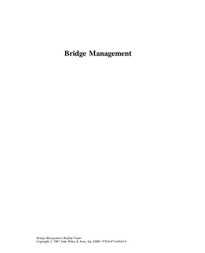 Bridge Management 1st Edition Bojidar Yanev