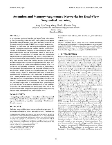 Attention And Memoryaugmented Networks For Dualview Sequential Learning Yong He