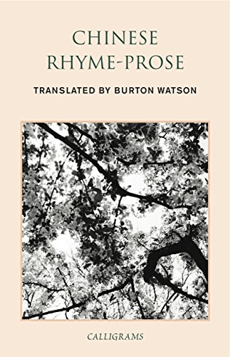 Chinese Rhymeprose Watson Burton