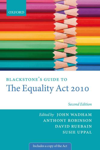 Blackstones Guide To The Equality Act 2010 2 Ed Wadham Johnrobinson