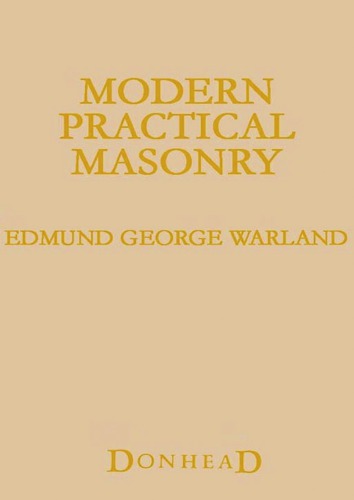 Modern Practical Masonry Warland Edmund Georgeweeks Christopher