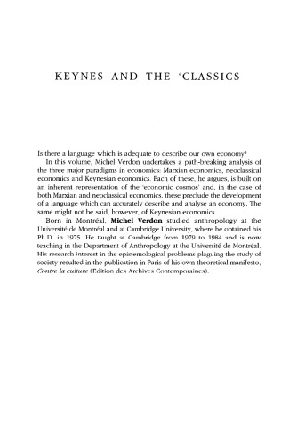 Keynes And The Classics A A Study In Language Epistemology And Mistaken Identities Verdon