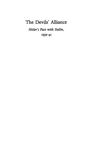 The Devils Alliance Hitlers Pact With Stalin 19391941 Roger Moorhouse